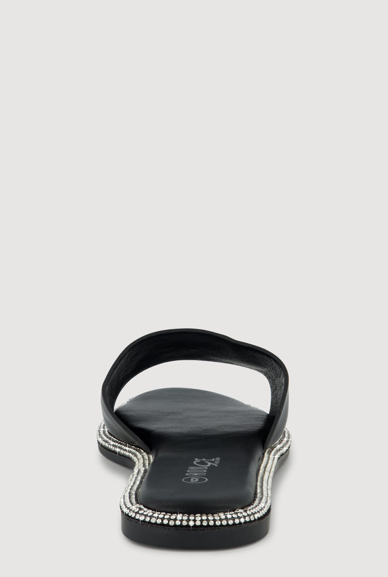 Rhinestone Trim Slide Open Toe Sandals