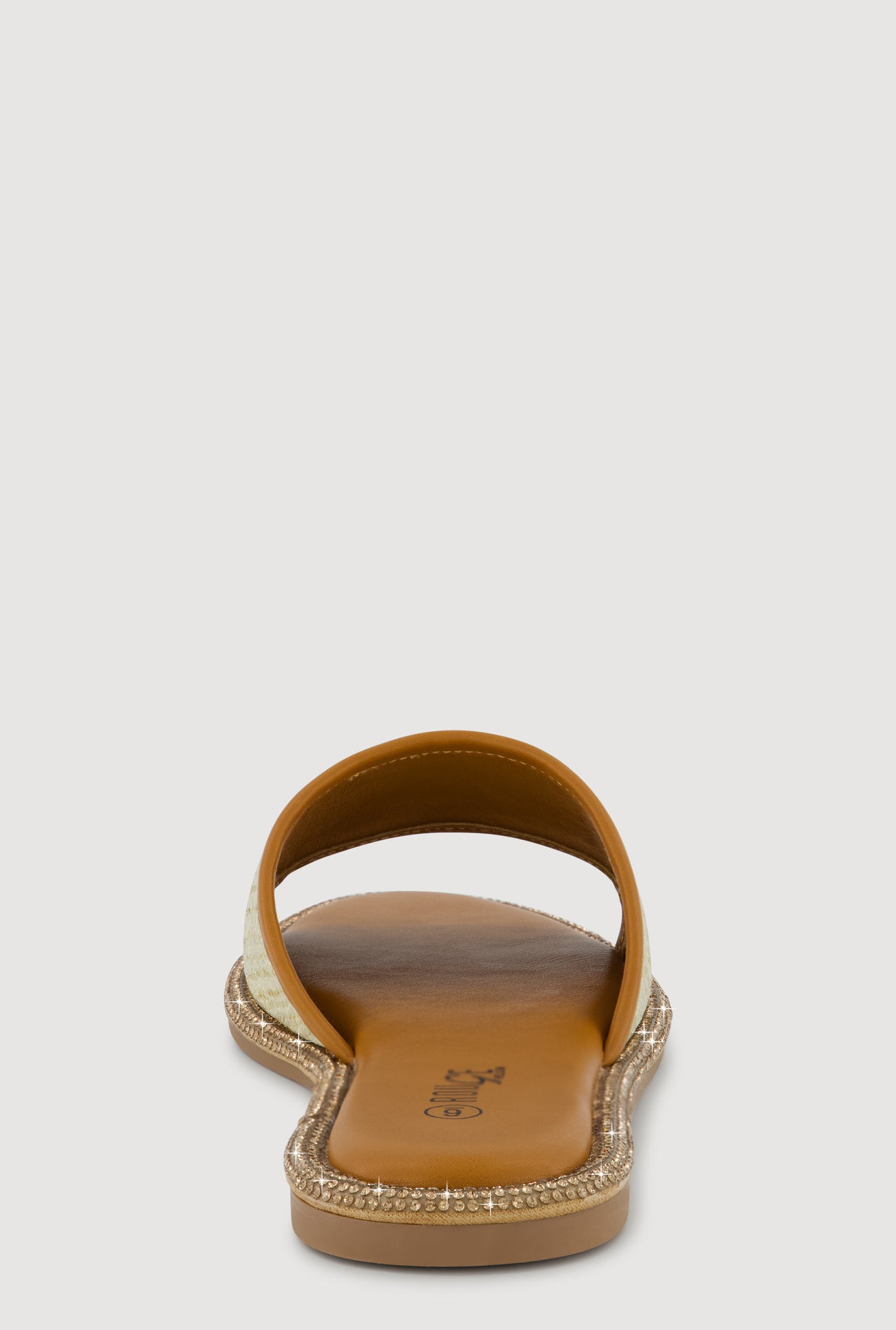 Rhinestone Trim Slide Open Toe Sandals