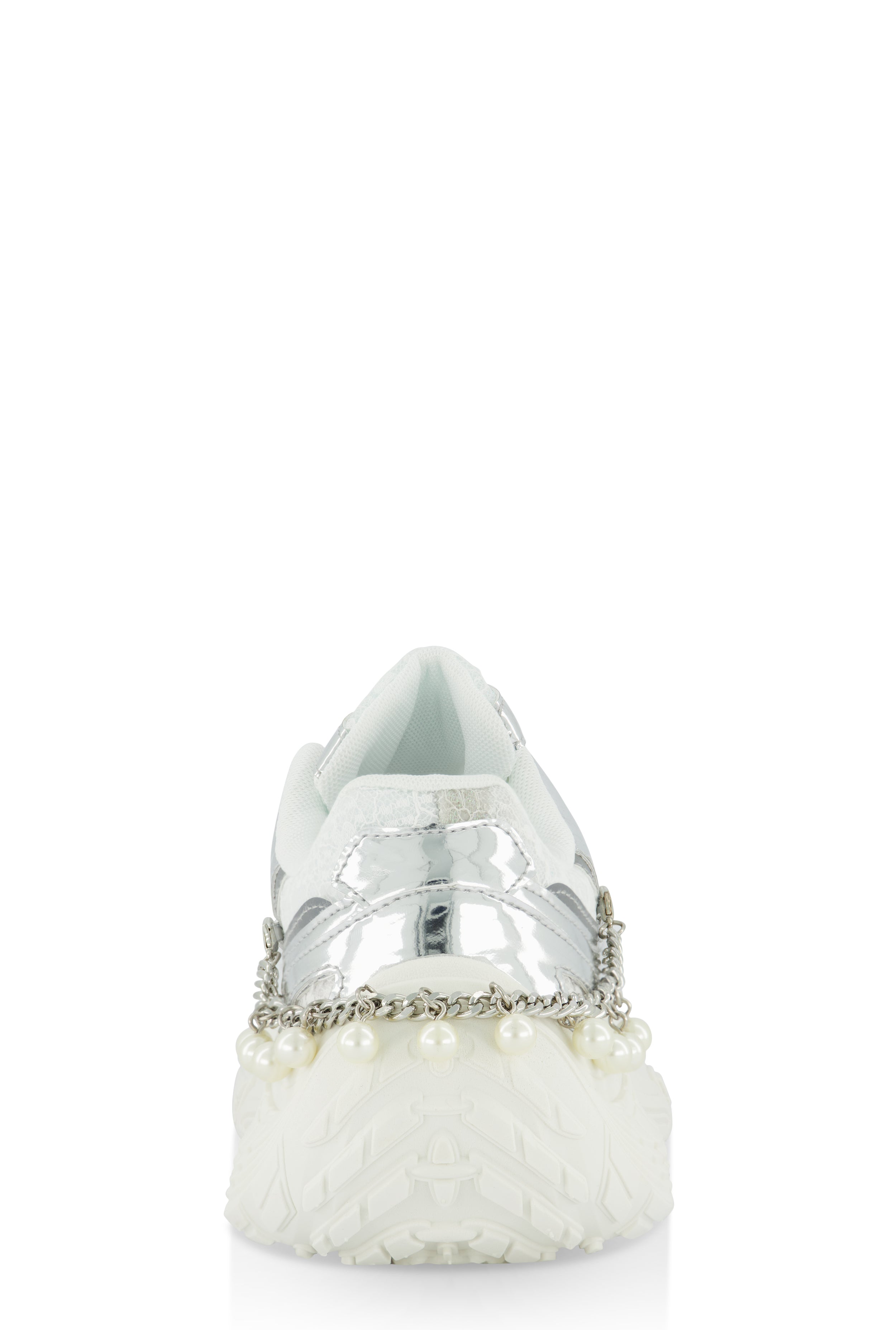 Ribbon Lace Up Charm Chunky Sneakers
