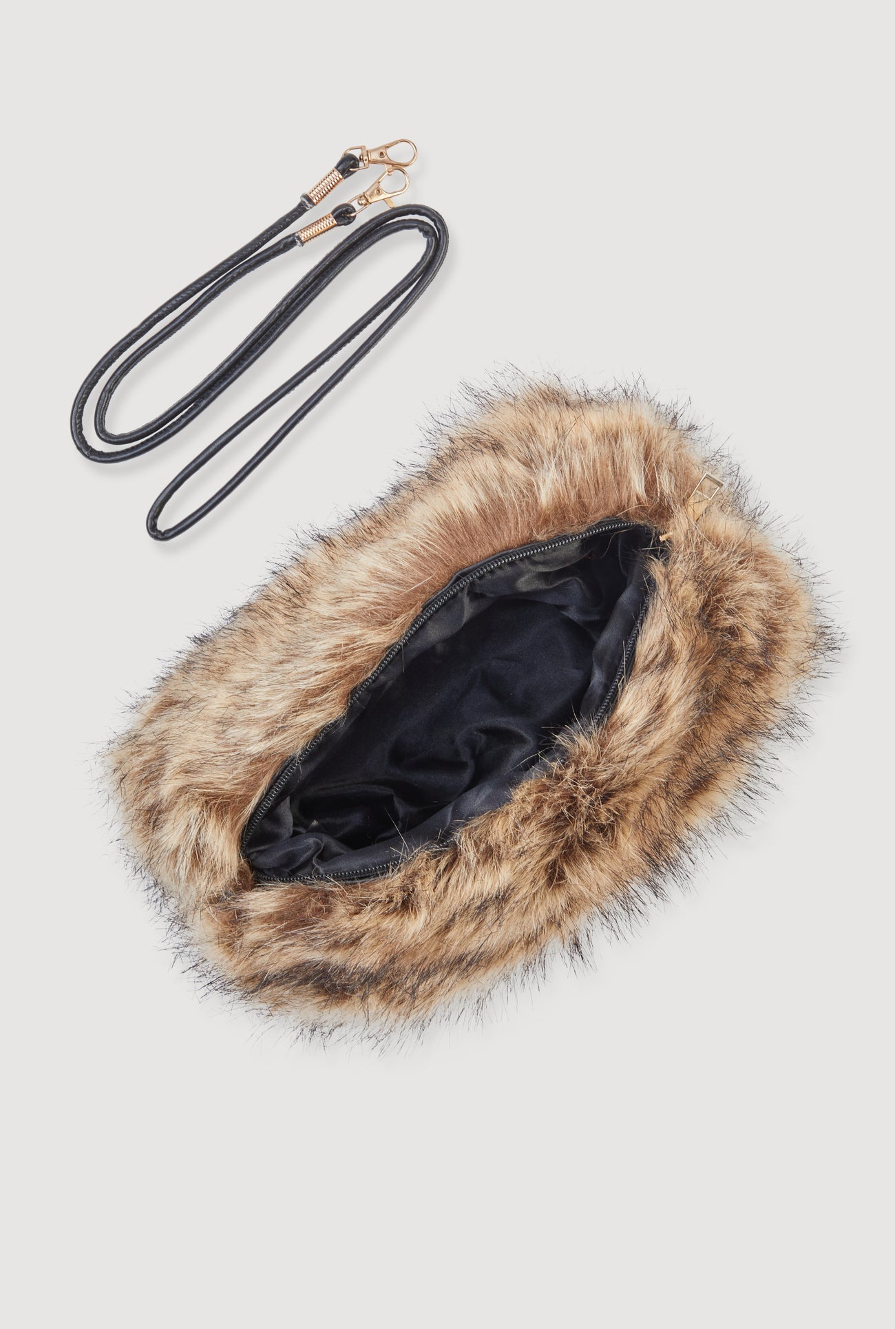 Faux Fur Hand Muff Crossbody Clutch Bag
