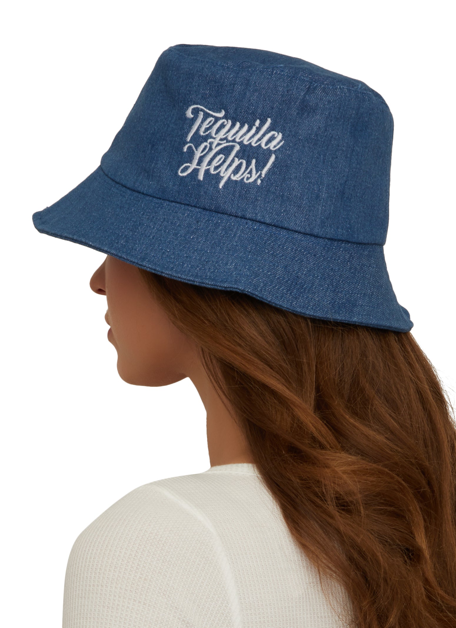 Tequila Helps Denim Bucket Hat