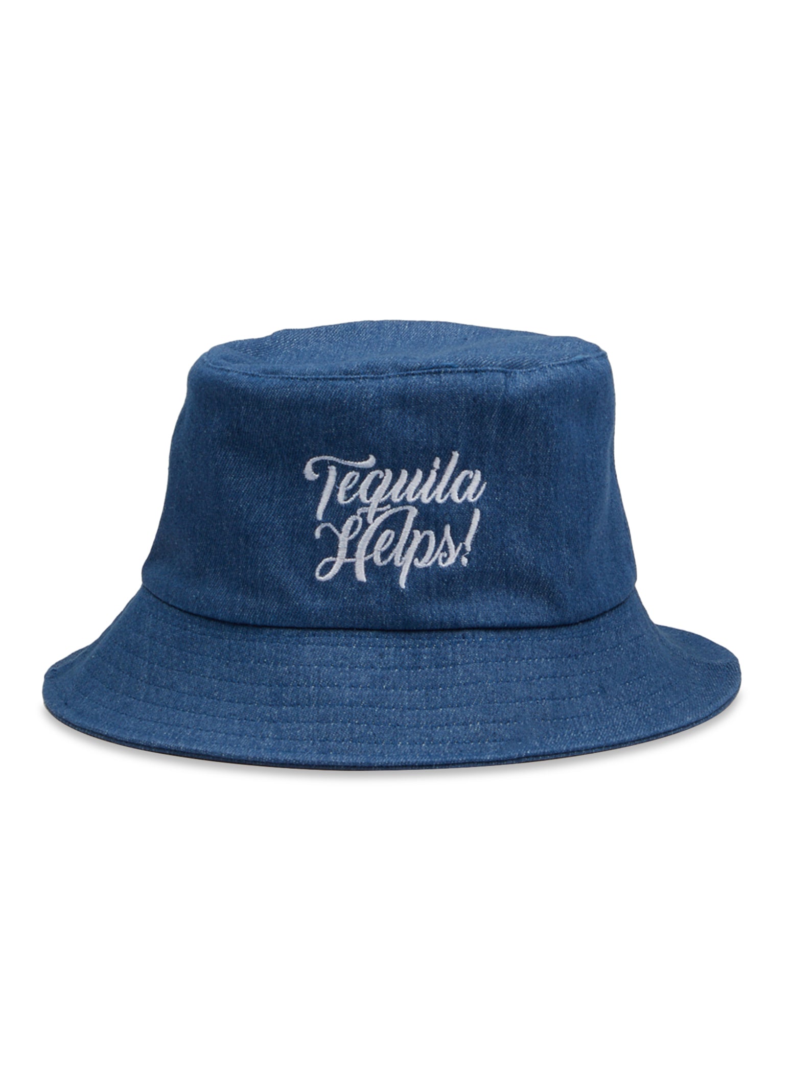 Tequila Helps Denim Bucket Hat