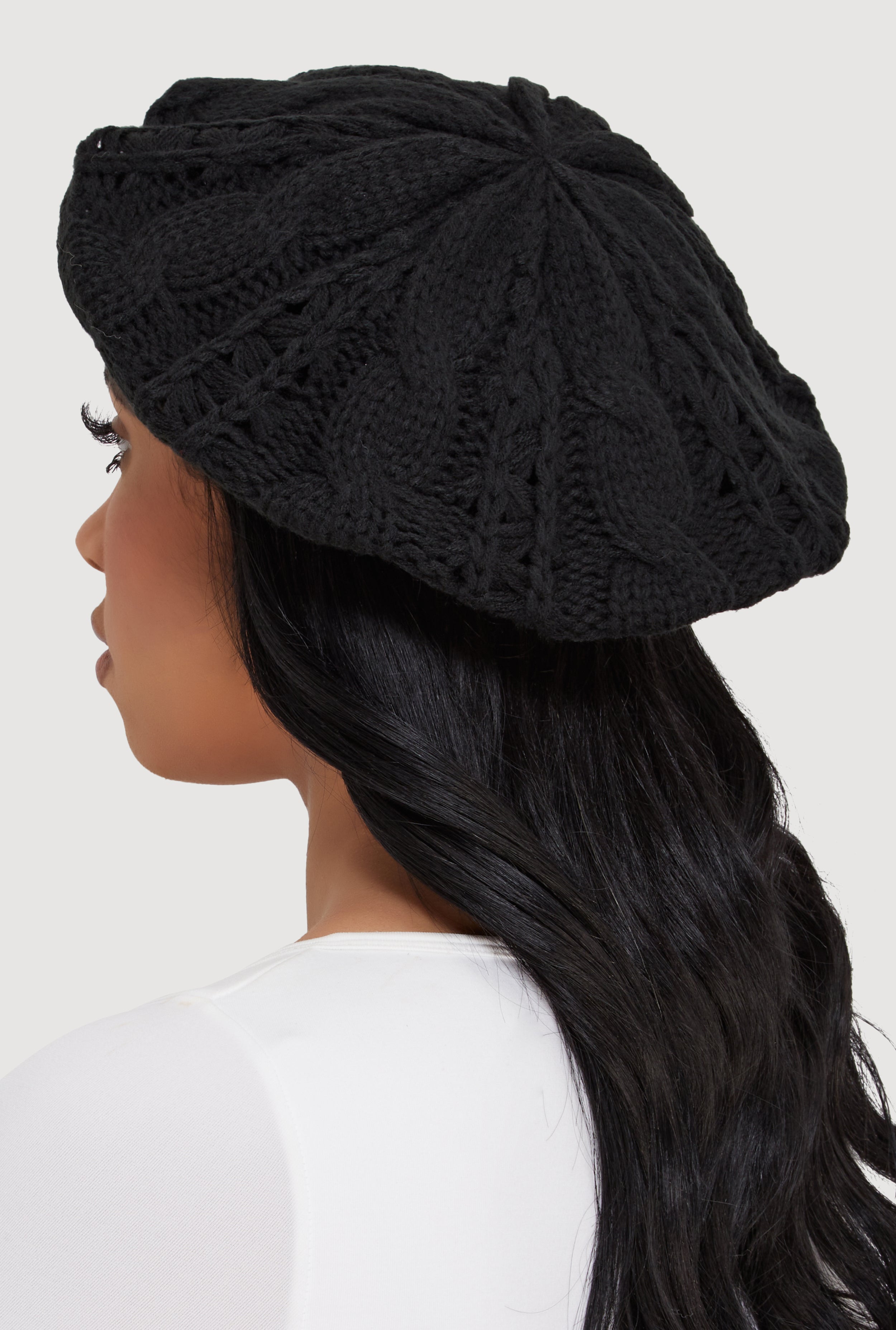 Cable Knit Crochet Beret