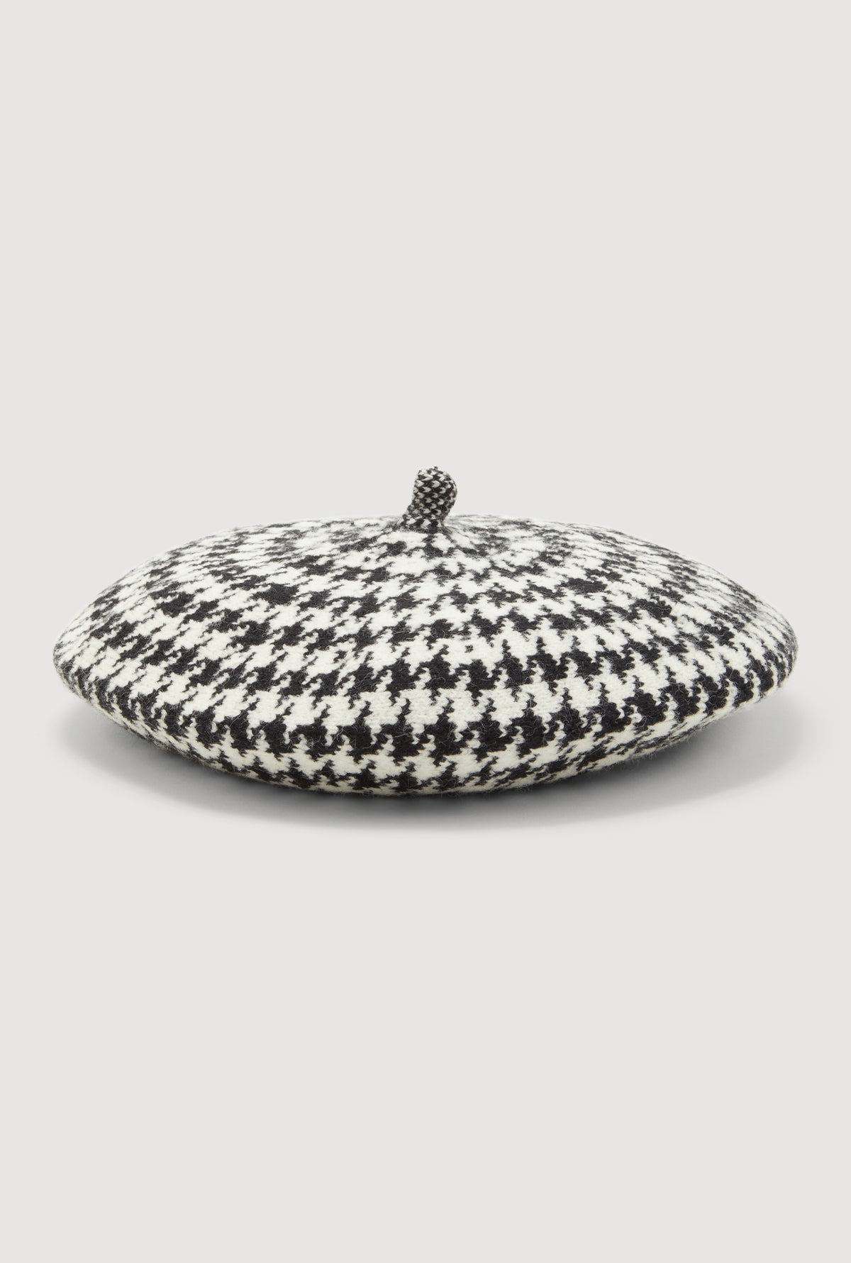 Stylish Black and White Houndstooth Beret Houndstooth main image 2