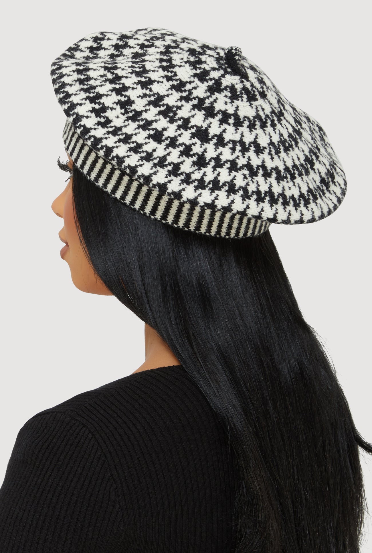 Houndstooth Beret