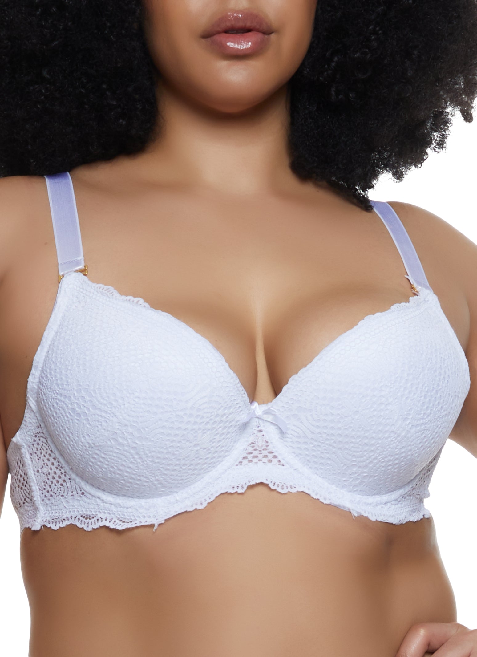 Buy Women's Plus Size Solid Padded Bra with Hook and Eye Closure
