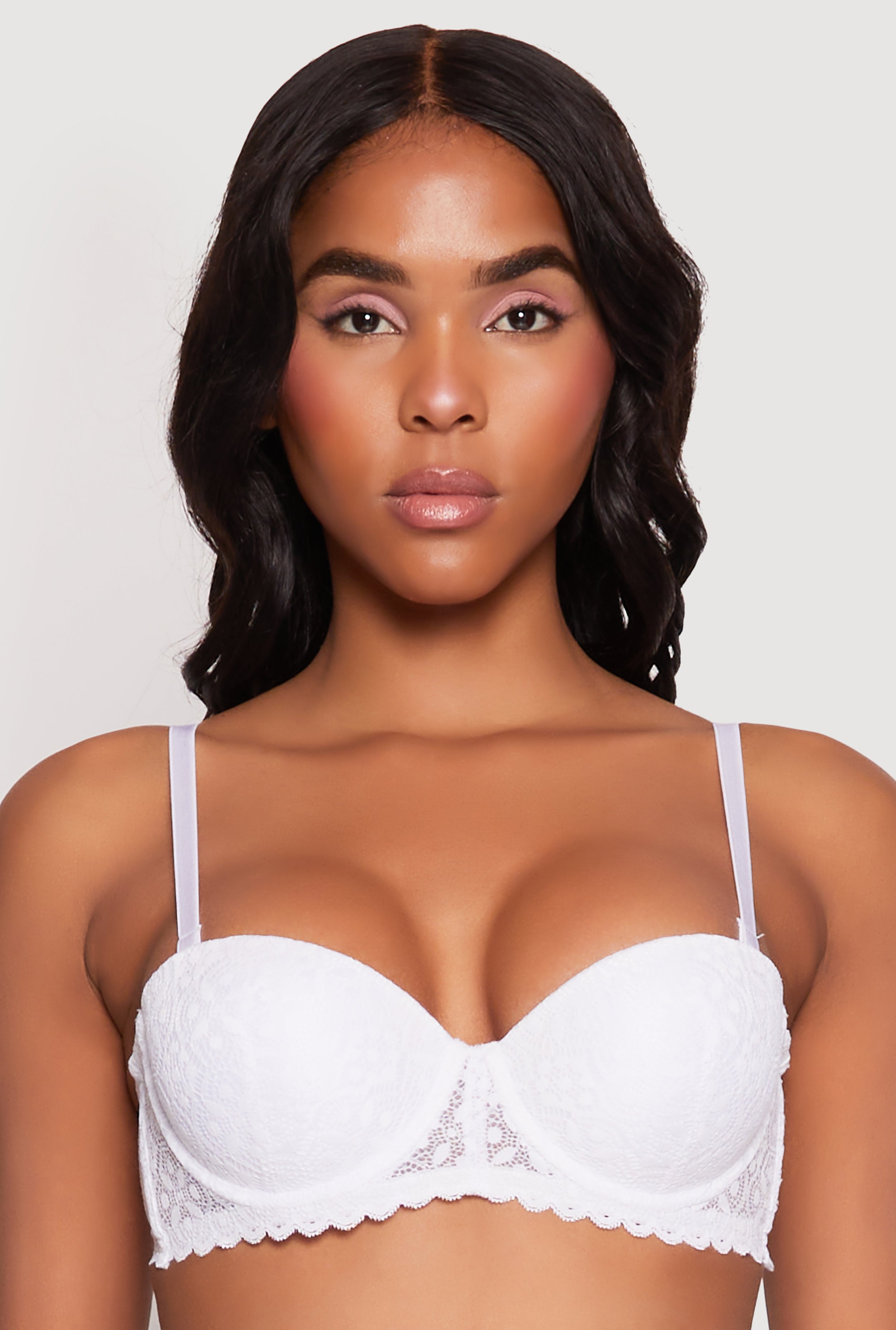 Scalloped Trim Lace Balconette Bra | Convertible to Strapless