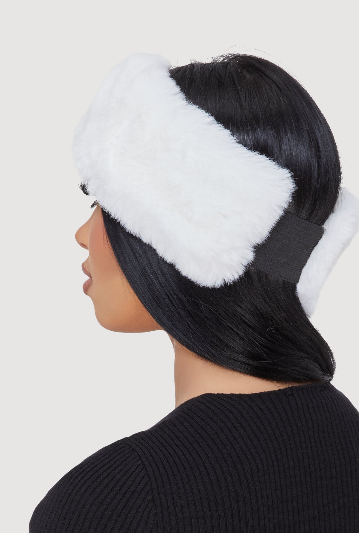 Solid Faux Fur Elastic Band Head Wrap