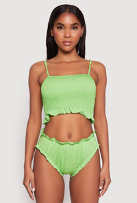 Smocked Swim Cami and Bikini Bottoms Set