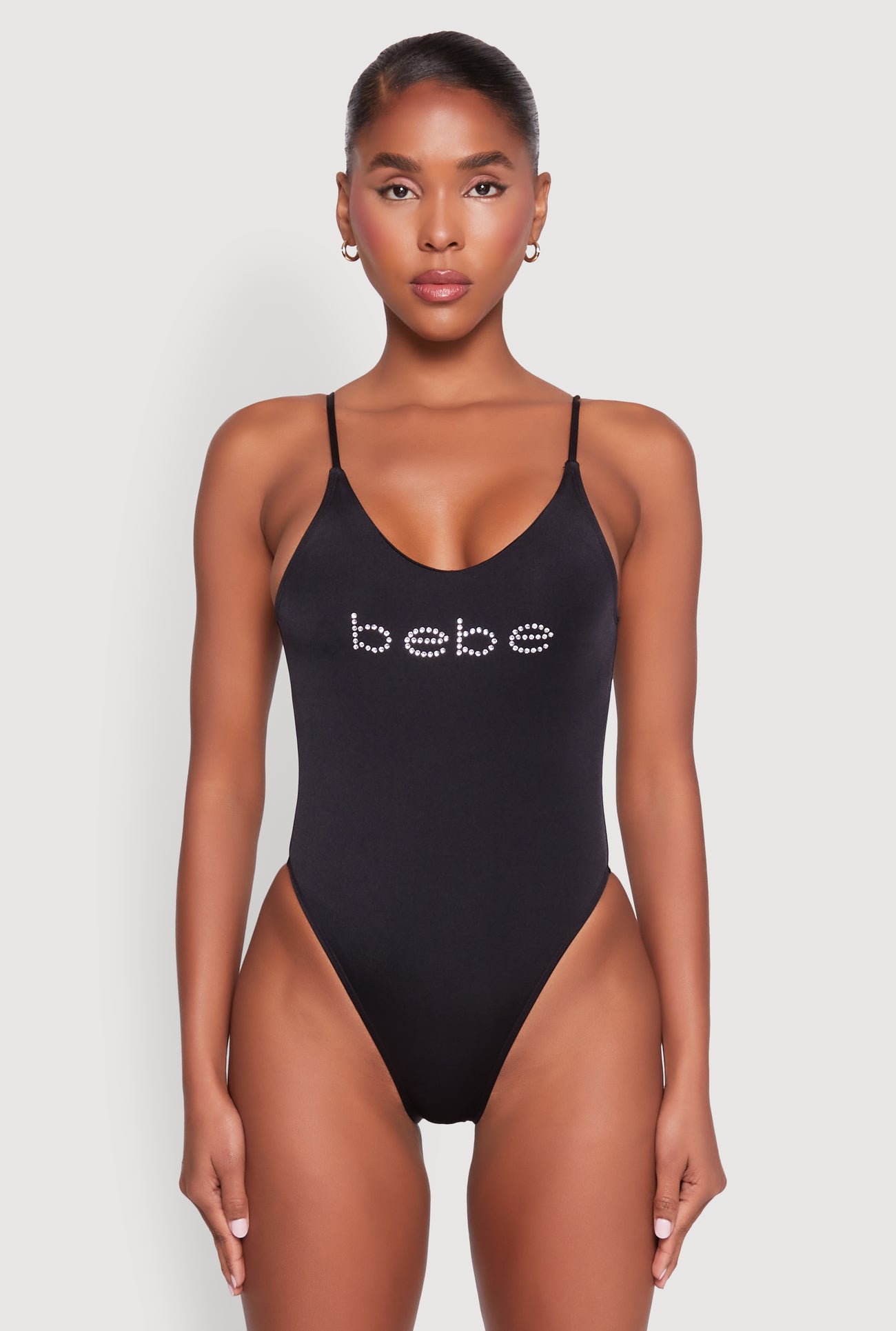 Bebe Rhinestone One Piece Swimsuit
