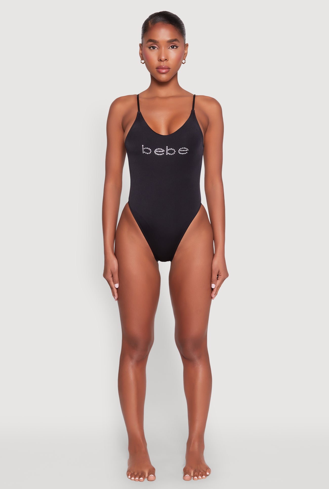 Bebe Rhinestone One Piece Swimsuit