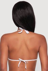 Contrast Trim Triangle Swim Bikini Top