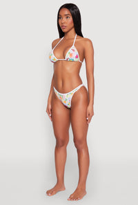 Tropical Print Low Rise Bikini Bottoms