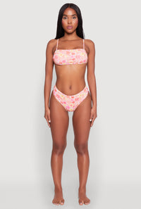 Daisy Print Bandeau Bikini Top