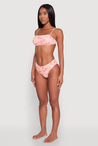 Daisy Print Bandeau Bikini Top
