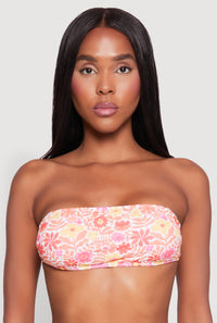 Daisy Print Bandeau Bikini Top