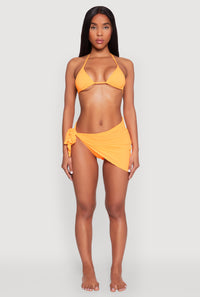 Side Tie Lettuce Edge Sarong Cover Up