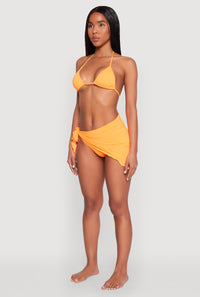 Side Tie Lettuce Edge Sarong Cover Up