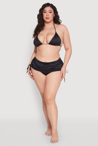 Plus Size Drawstring Ruched Swim Skirt