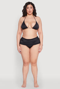 Plus Size Drawstring Ruched Swim Skirt
