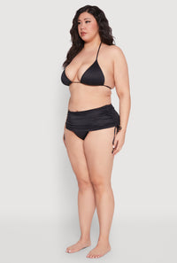 Plus Size Drawstring Ruched Swim Skirt