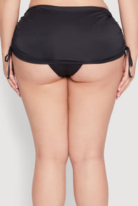 Plus Size Drawstring Ruched Swim Skirt
