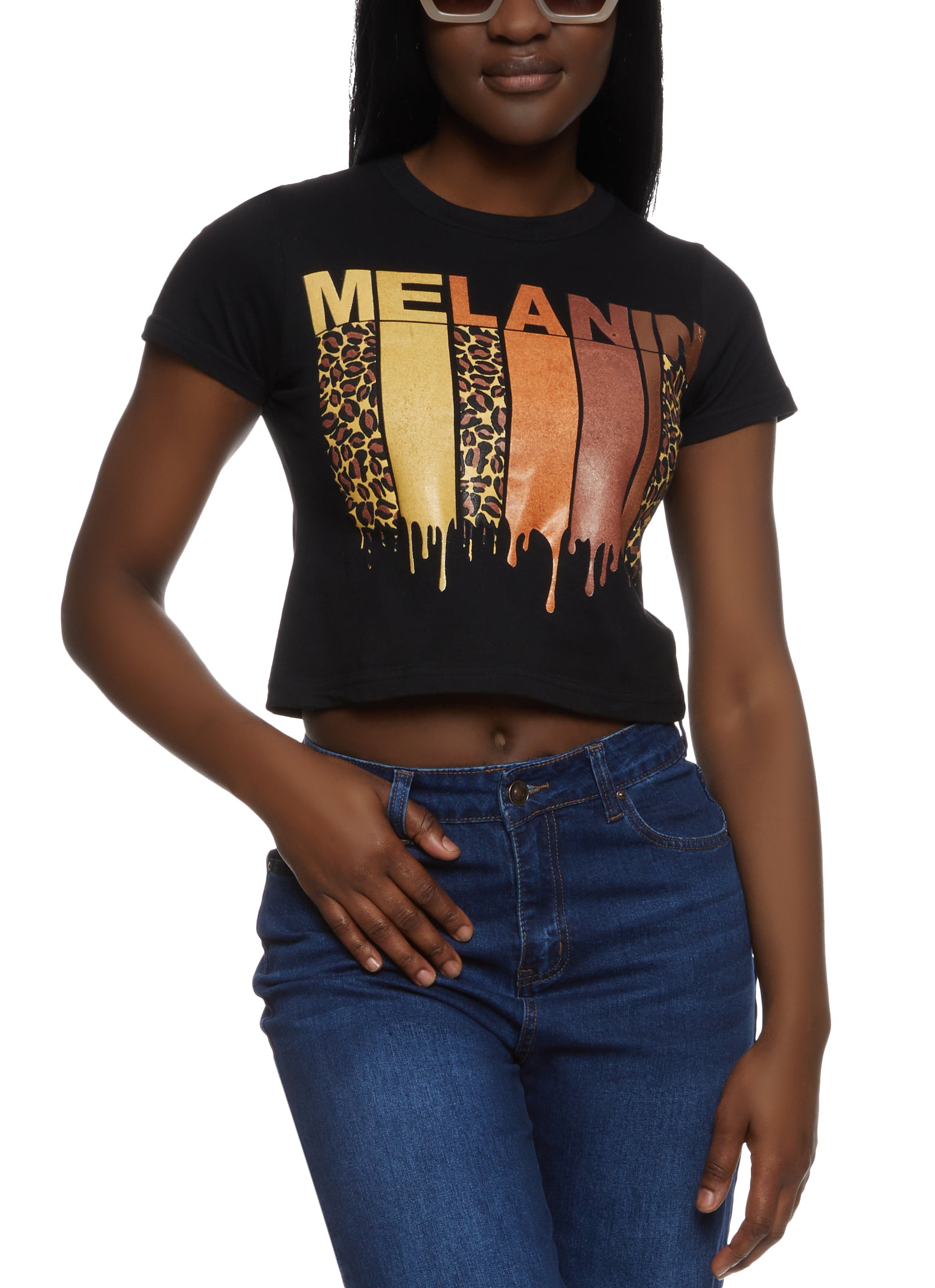 Melanin Drip Cropped Graphic Tee