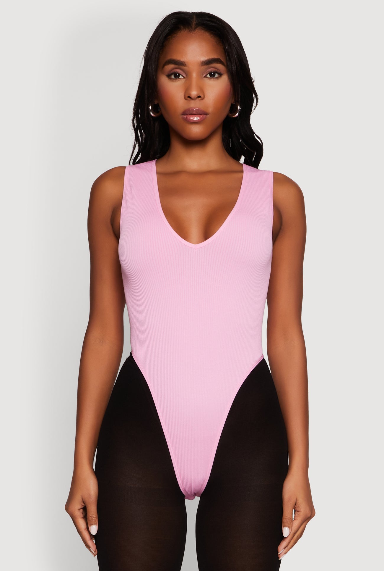 Seamless V Neck Thong Bodysuit