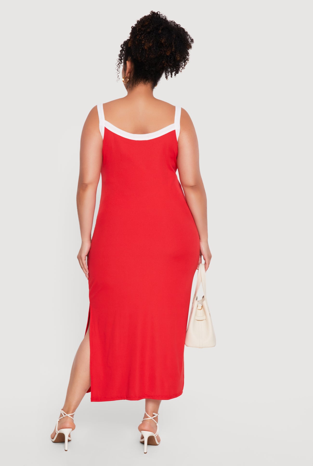 maxi dress panty line Plus Size Contrast Trim Cami Maxi Dress