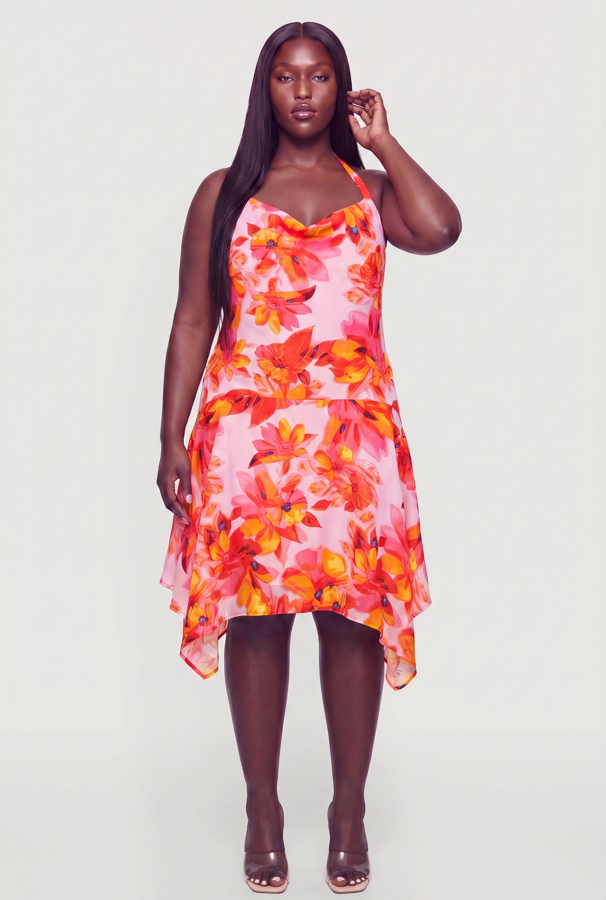 Floral Halter Neck Dress | Rainbow Shops