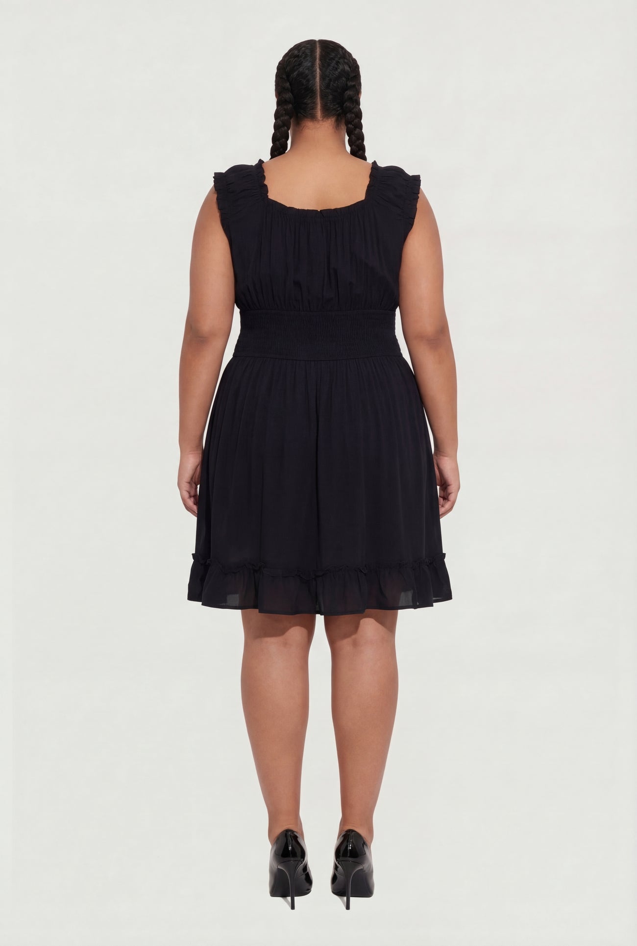 Plus Size Sleeveless Smocked Waist Dress