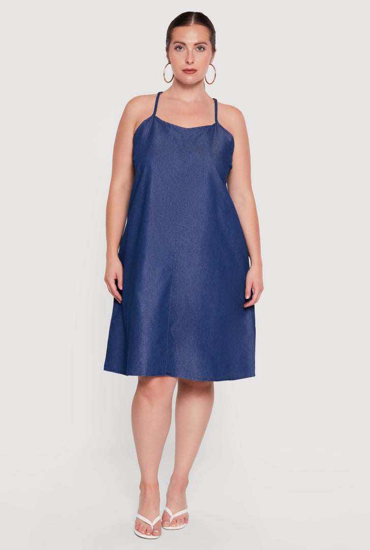denim dress 2x Lonnie Denim Maxi Dress (1XL)