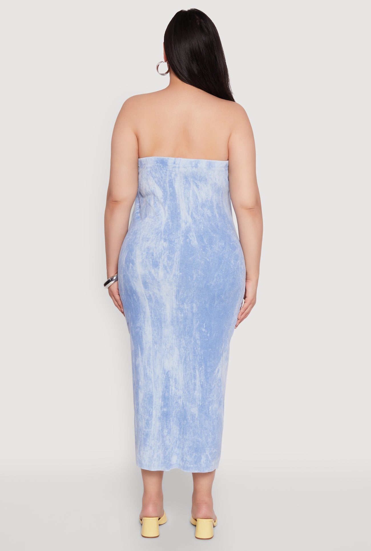 Plus Size Rib Knit Mineral Wash Tube Dress
