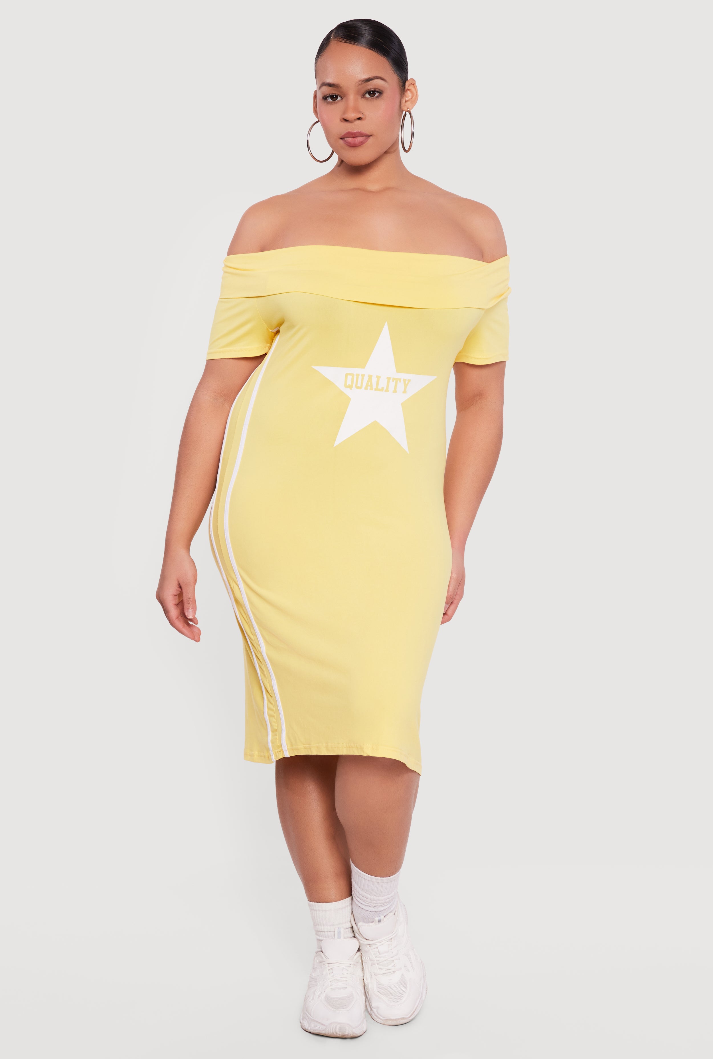 Off Shoulder Knit Dresses | Rainbow Shops