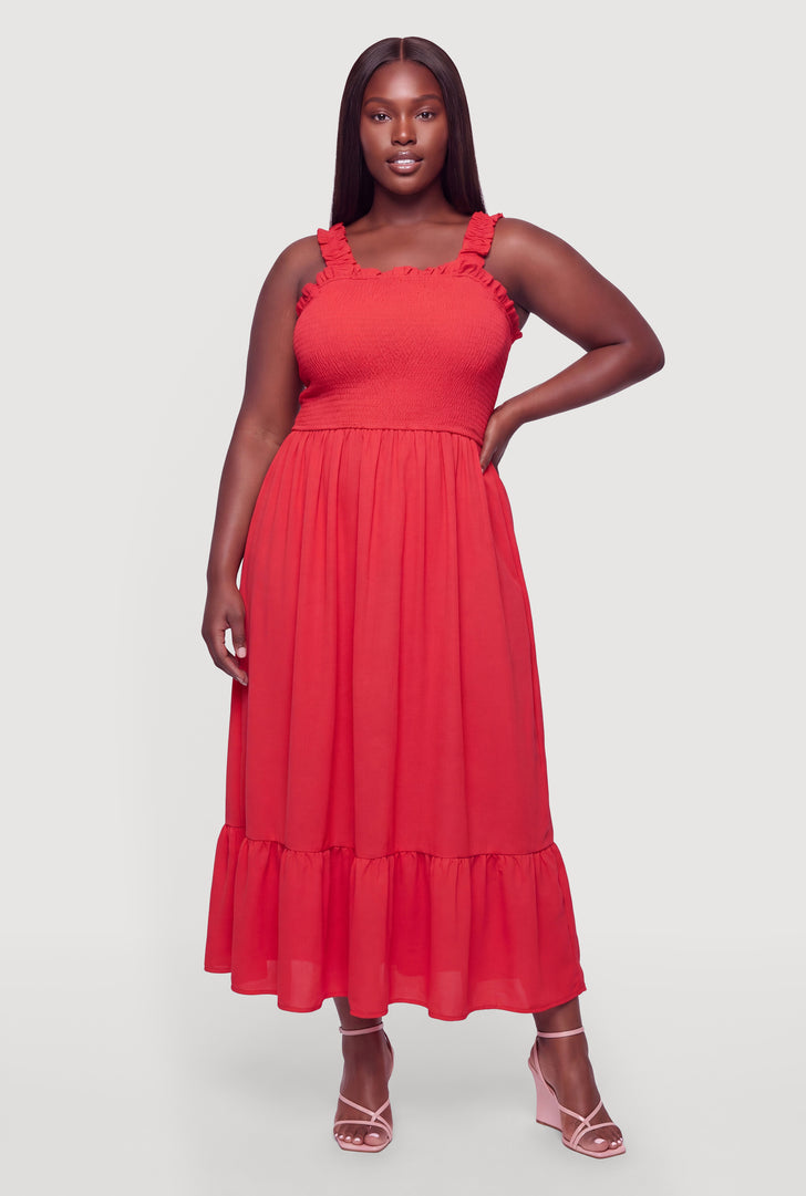 plus size red dresses Final Sale V-Neck Gown with Puffed Sleeves in Velvet This plus size dress features a draped neckline with delicate spaghetti straps and flattering ruching throughout Plus Size Red Dresses |