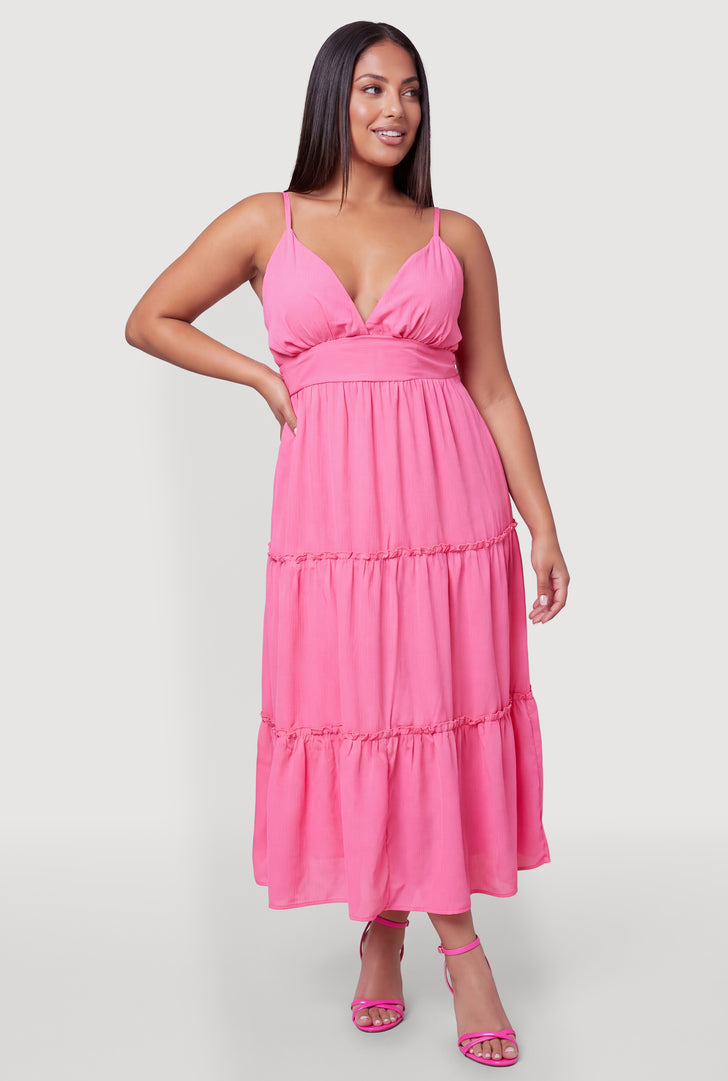 hot pink plus size dress Women's Vivid Palms Dress, it drapes beautifully and enhances your silhouette Hot Pink Plus Size 2pc