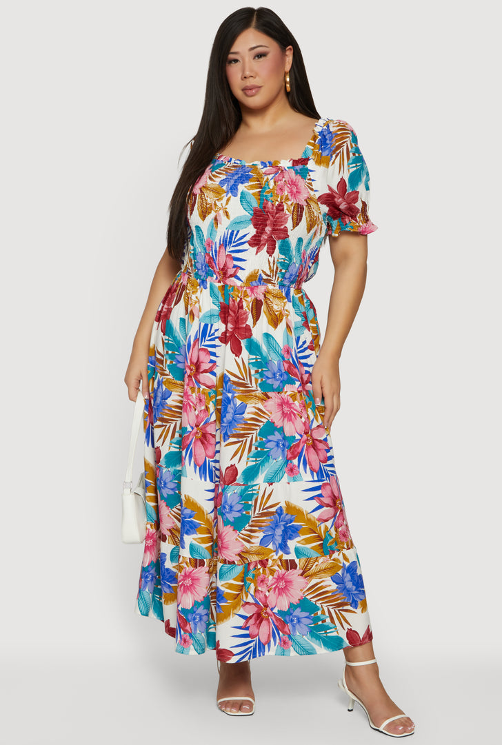 Square Neck Puff Sleeve Dress