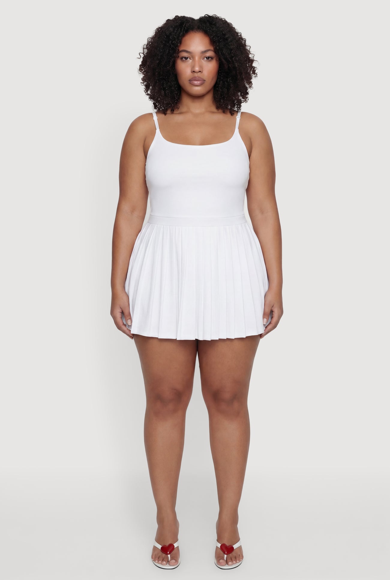 Plus Size Open Back Tennis Dress with Shorts Lining