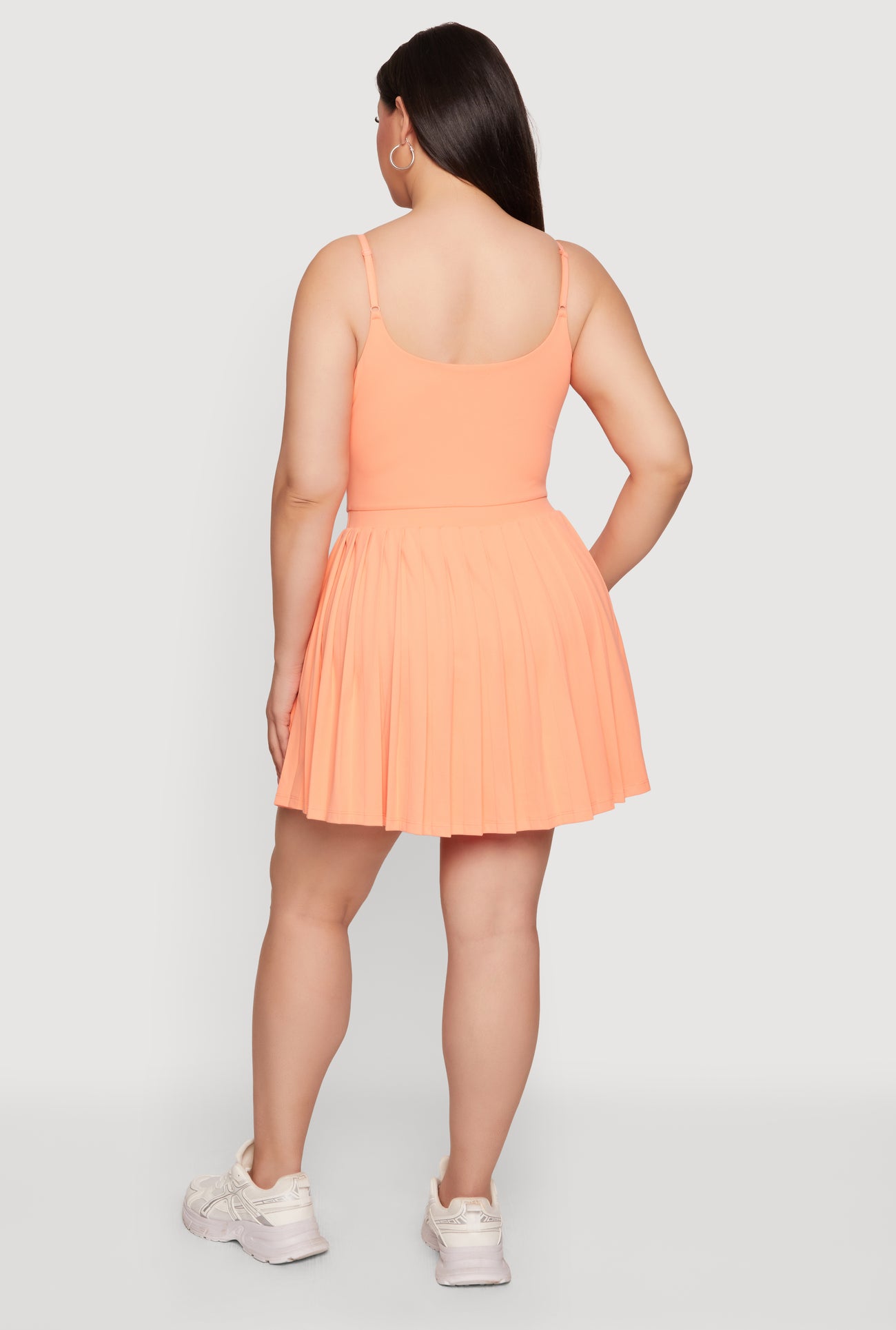 Plus Size Open Back Tennis Dress with Shorts Lining