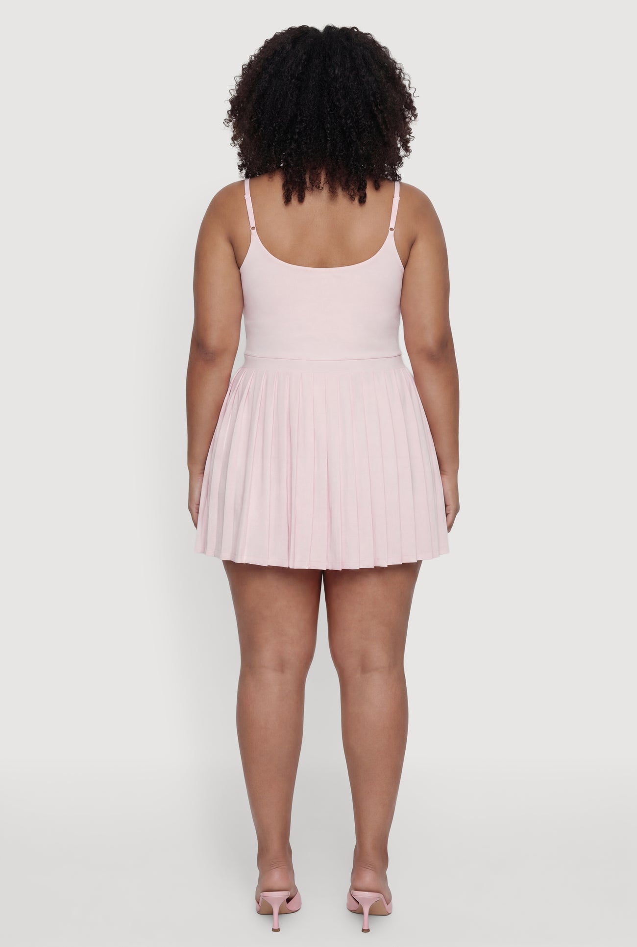 Plus Size Open Back Tennis Dress with Shorts Lining