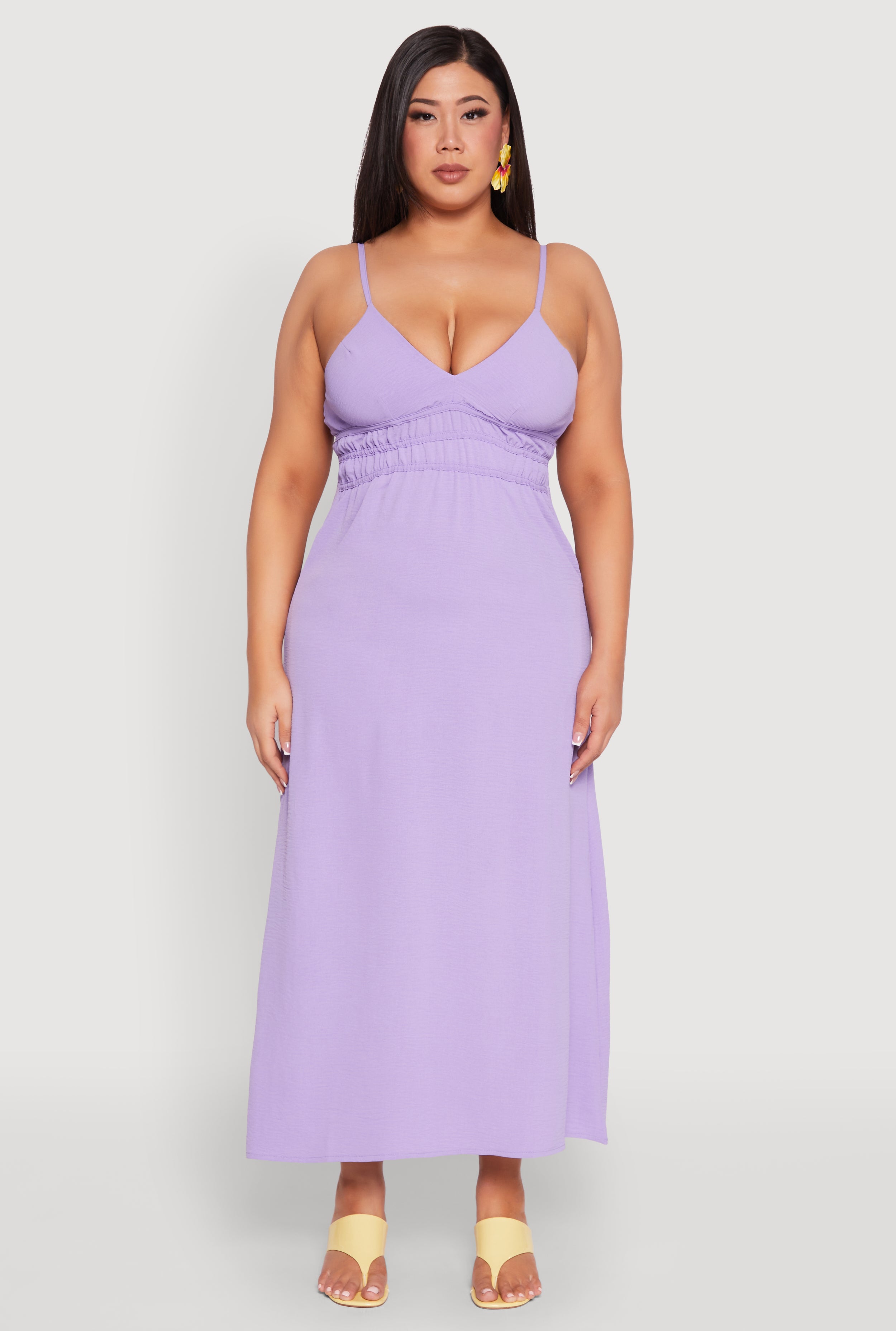 Plus Size Airy Maxi Empire Waist Dress