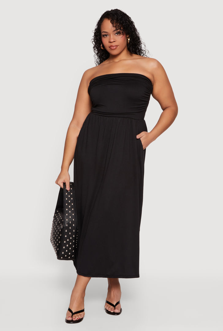 chinese dress ladies Plus Size Black Sleeveless Lace Dress at Maria Vincent Boutique 2X main image 1