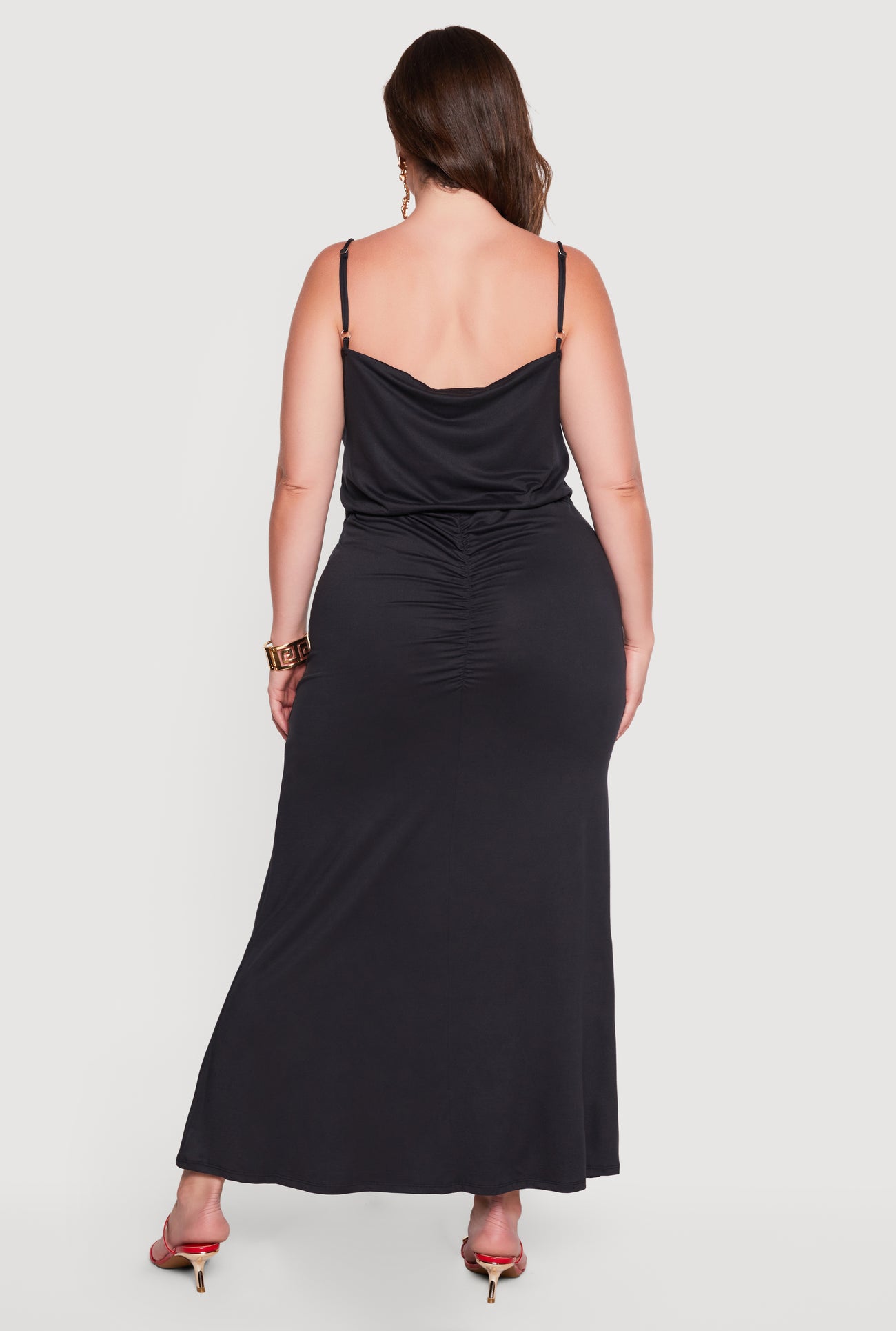 plus size silk cami dress Plus Size Satin Cutout Midi Dress