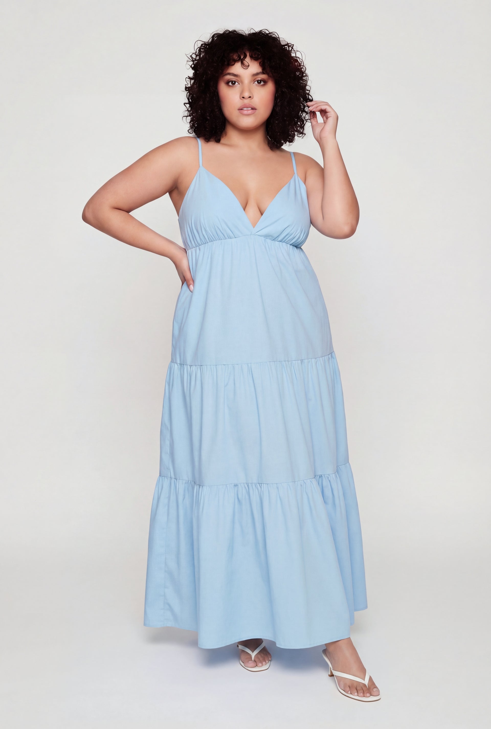 Plus Size Ruffle Tiered Maxi Dress