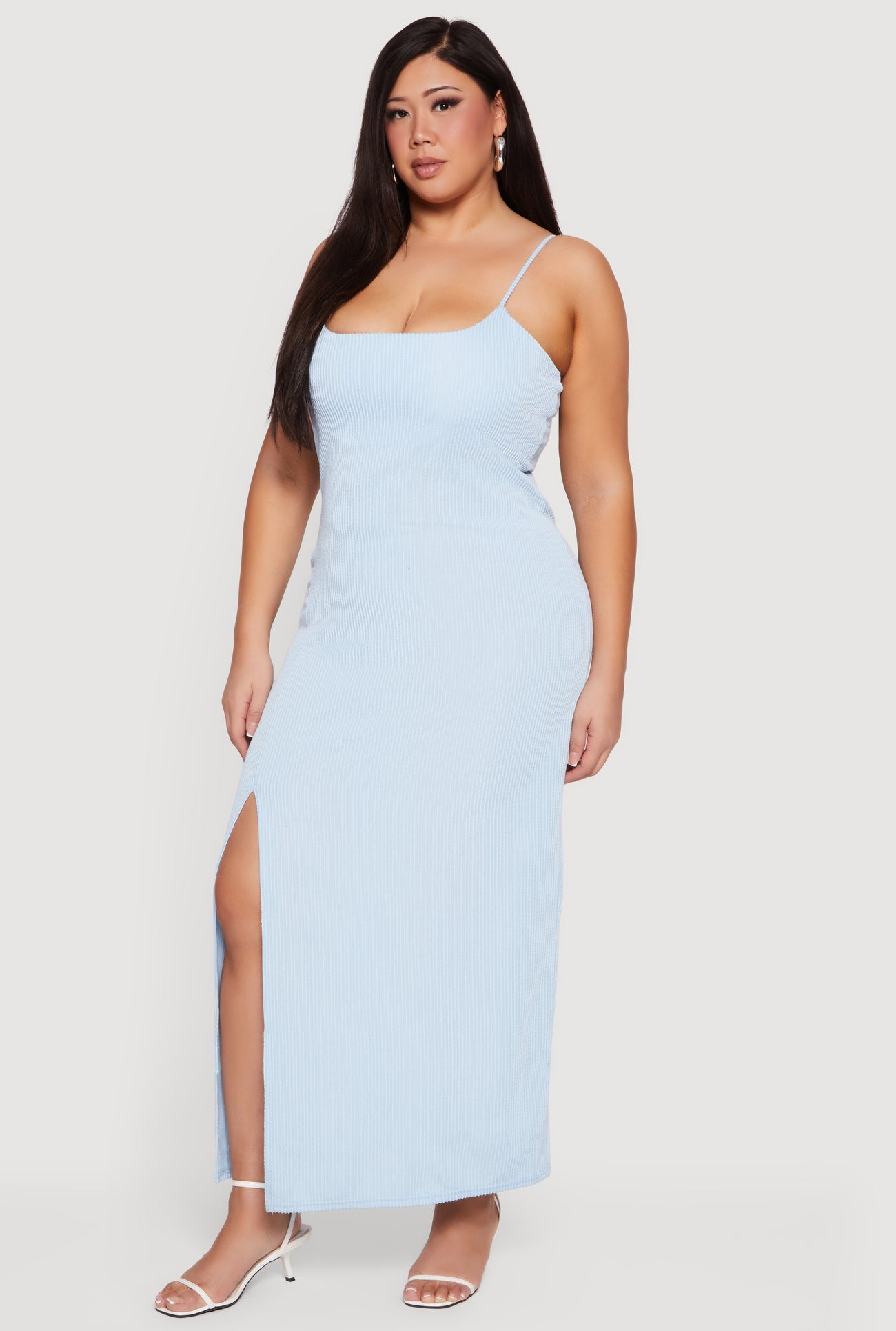 dress with slits on both sides plus size Plus Size - Double-Slit Maxi Dress