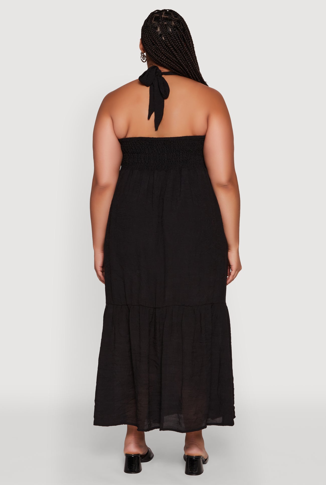 Plus Size Chic Smocked Back Halter Maxi Sundress