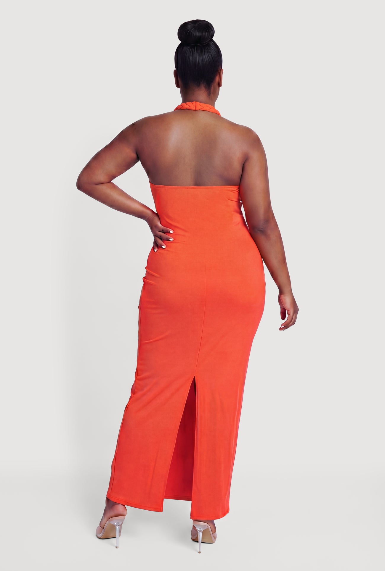 Plus Size Twisted Halter Cowl Neck Maxi Dress Plus Size Twisted Halter Cowl Neck Maxi Dress