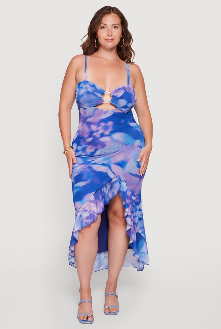 cocktail dresses plus size Sydneys Closet SC8111 Size 22 Blue Short Sequin Long Sleeve Plus Size Formal Cocktail dress V Neck Gown