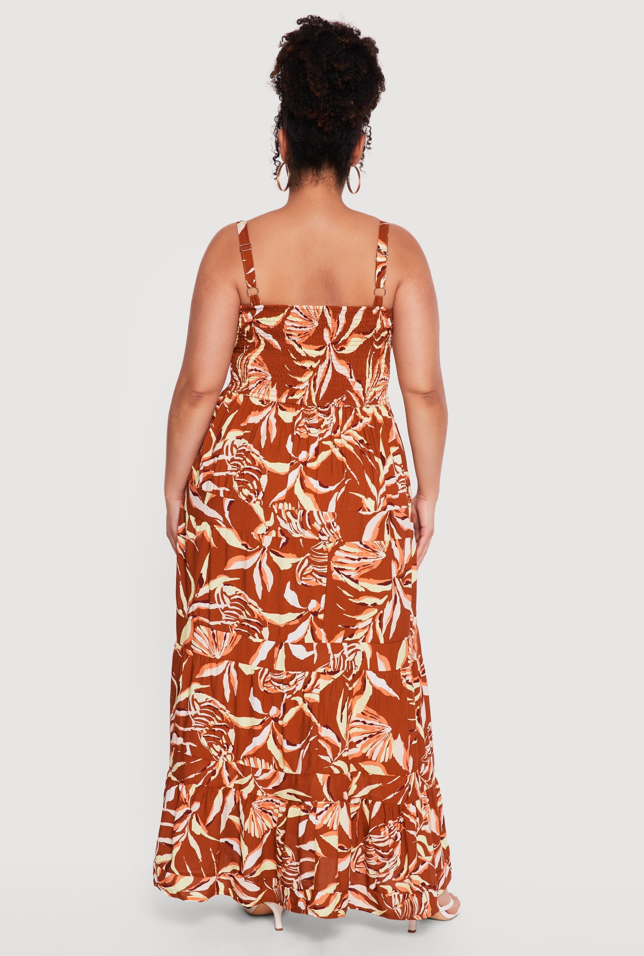 plus size maxi dress pattern Plus Size Patterned Tiered Maxi Dress