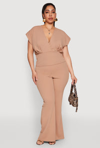 Plus Size High Waisted Flared Pants